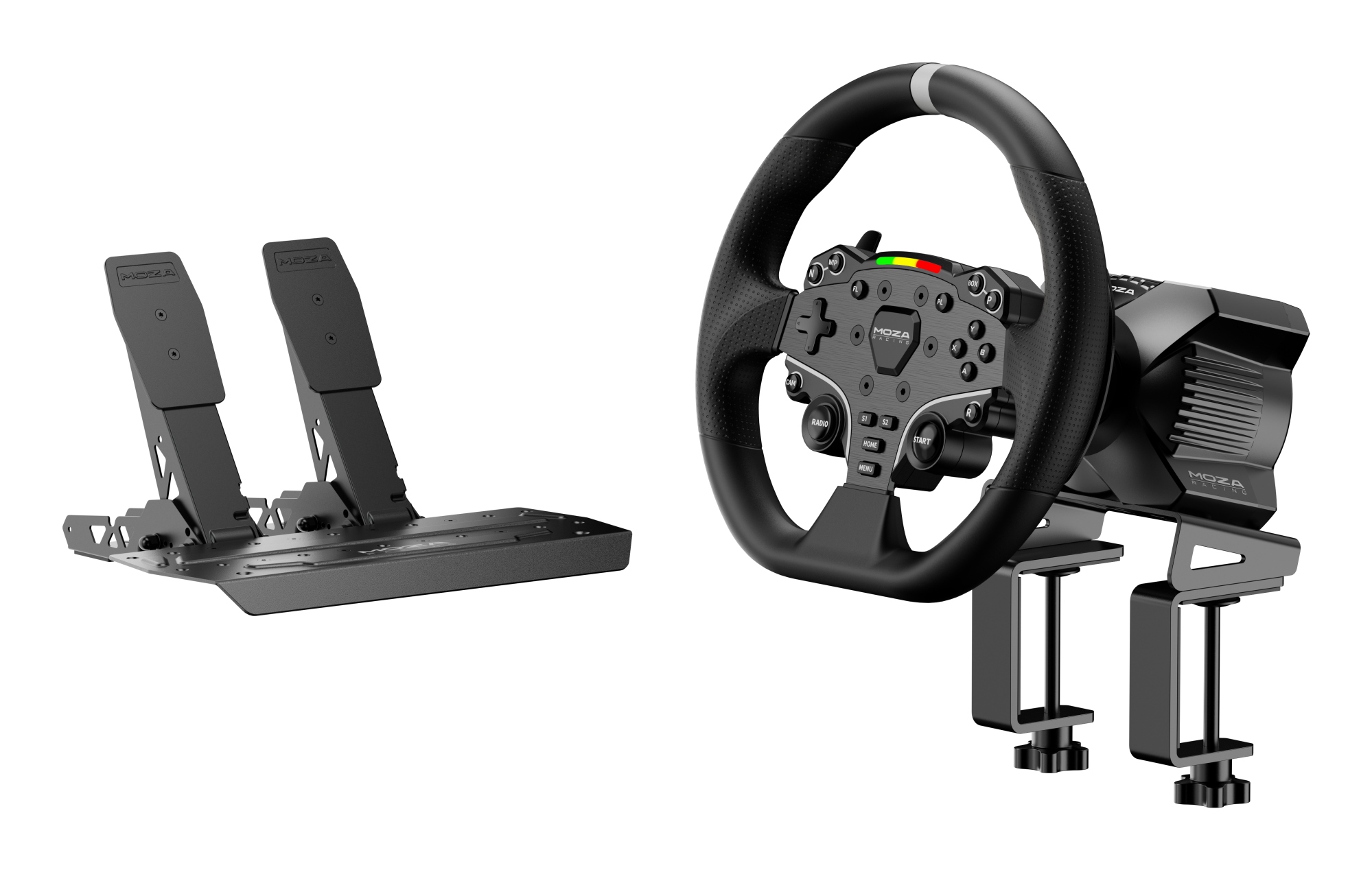 RS074 mando y volante Negro Bluetooth/USB Volante + Pedales Digital PC