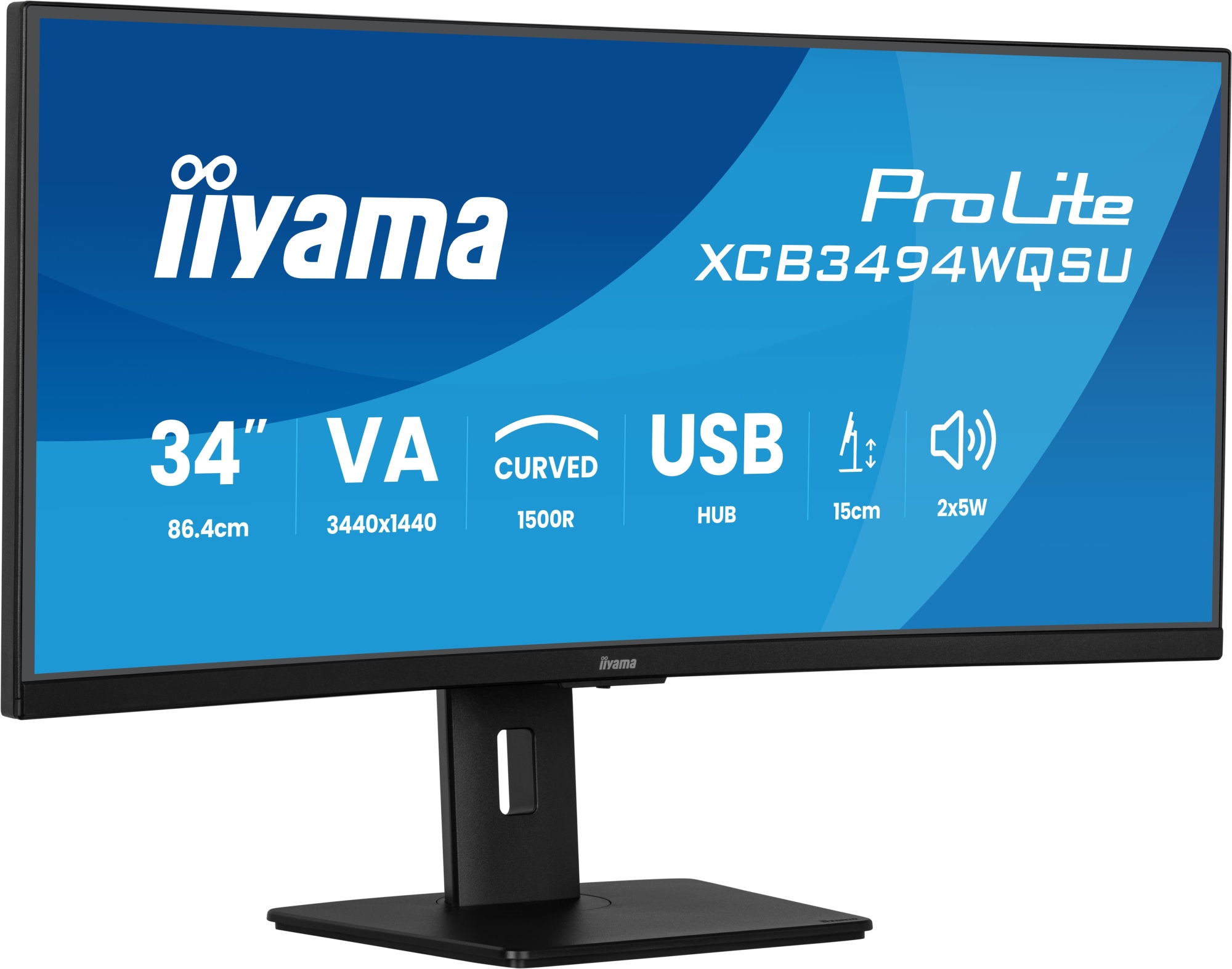 ProLite XCB3494WQSU-B1 pantalla para PC 86,4 cm (34") 3440 x 1440 Pixeles UltraWide Quad HD LED Negro
