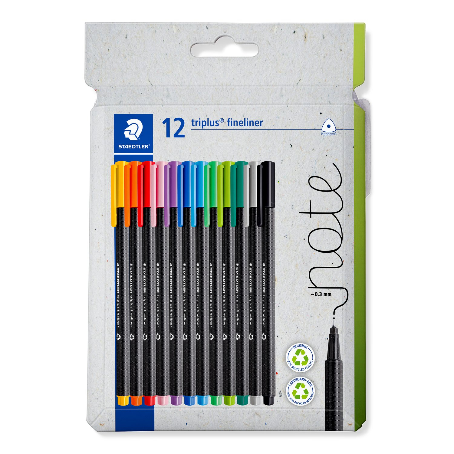 334 C12 rotulador de punta fina Superfino Negro, Azul, Verde, Gris, Azul claro, Verde claro, Naranja, Rosa, Rojo, Violeta, Amarillo 12 pieza(s)