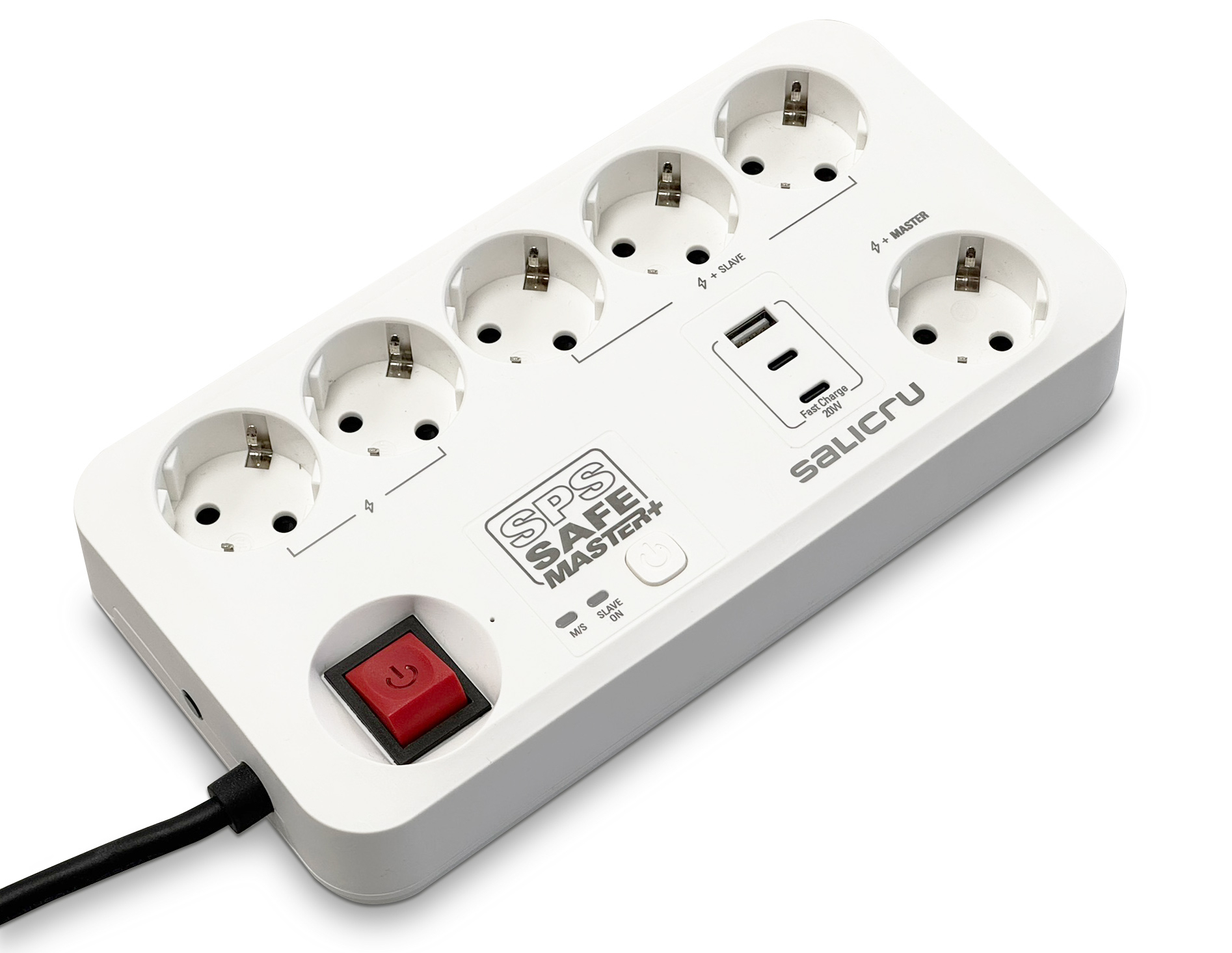 SPS SAFE MASTER+ Blanco 6 salidas AC 230 V 1,4 m