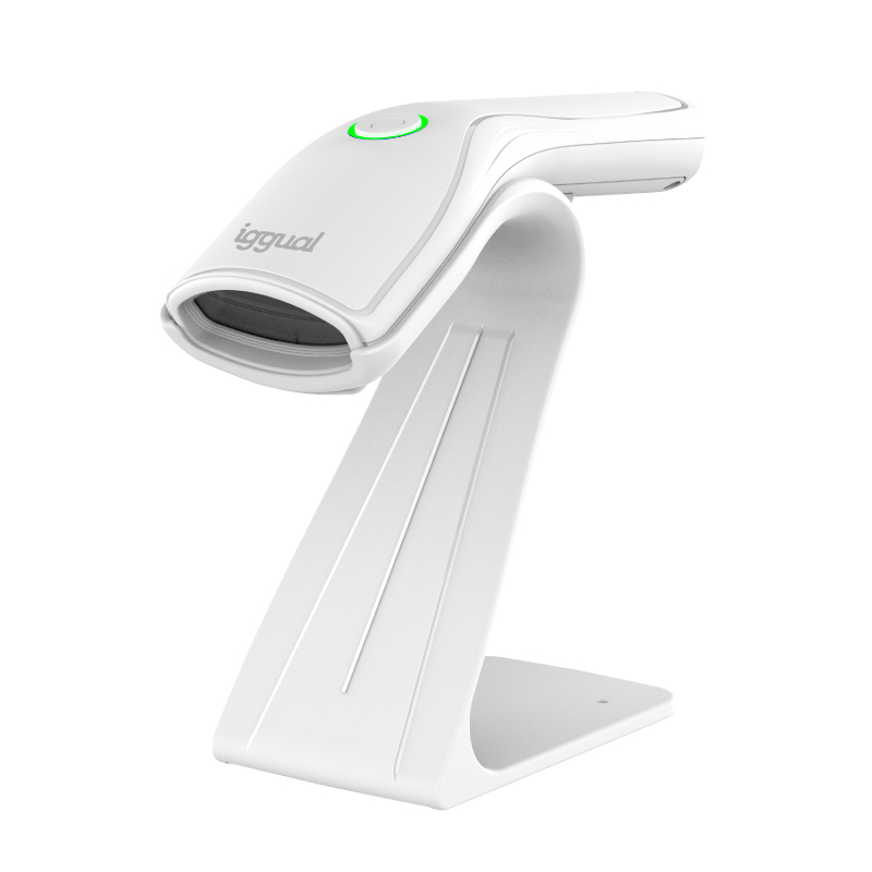 Lector código barras 2D USB botón blanco