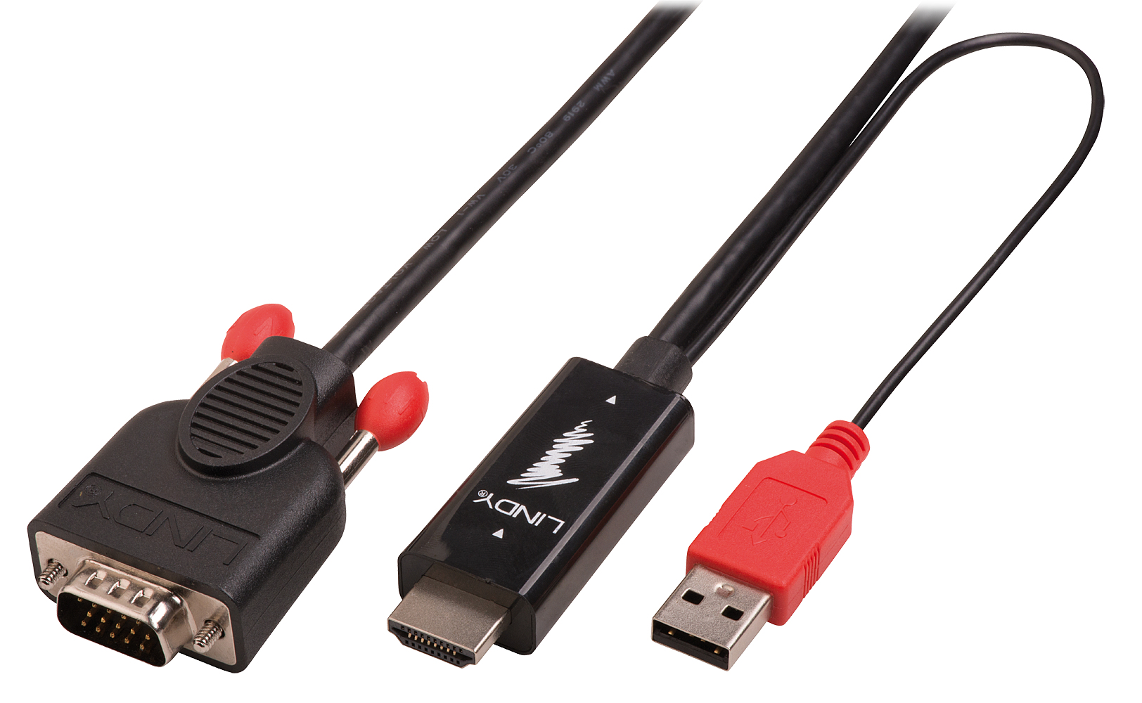 41456 adaptador de cable de vídeo 2 m HDMI VGA (D-Sub) Negro