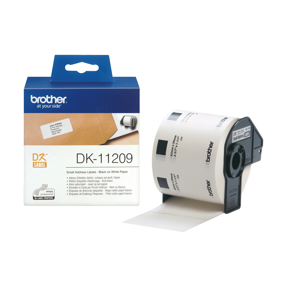 DK-11209 cinta para impresora de etiquetas Negro sobre blanco