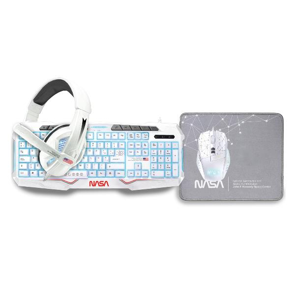 ANDROMEDA4IN1-W teclado Ratón incluido Juego USB QWERTY Español Blanco