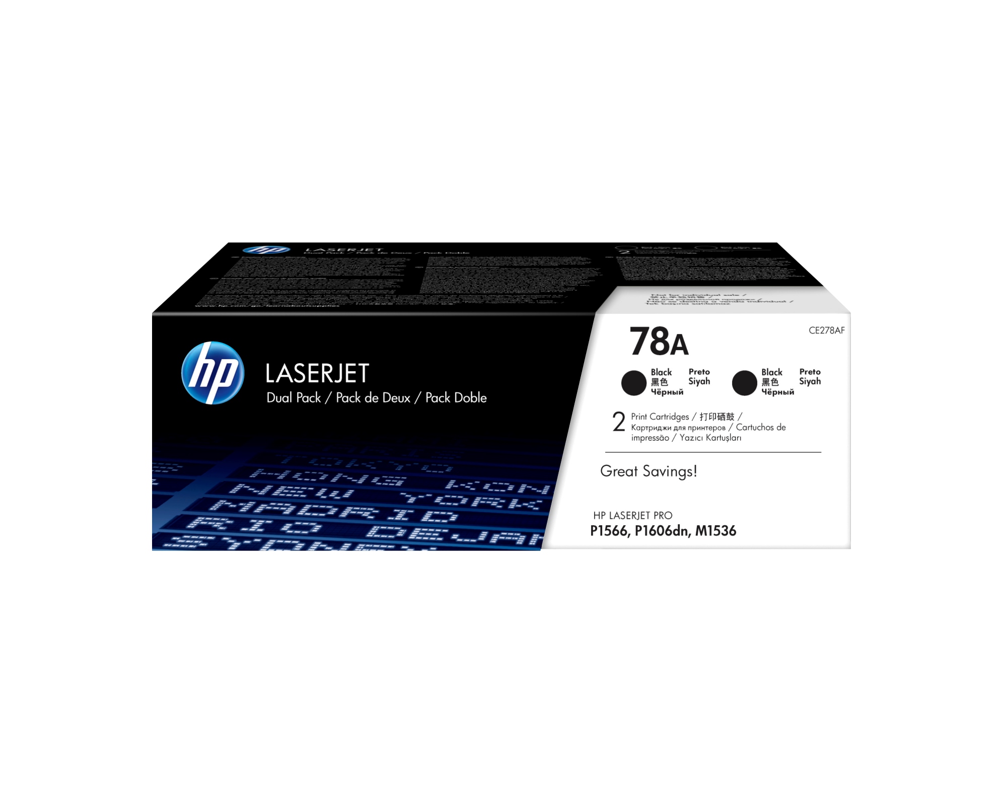 Pack de ahorro de 2 cartuchos de tóner original LaserJet 78A negro