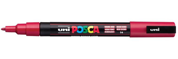 POSCA PC-3M Rojo oscuro 186525 Pack 6