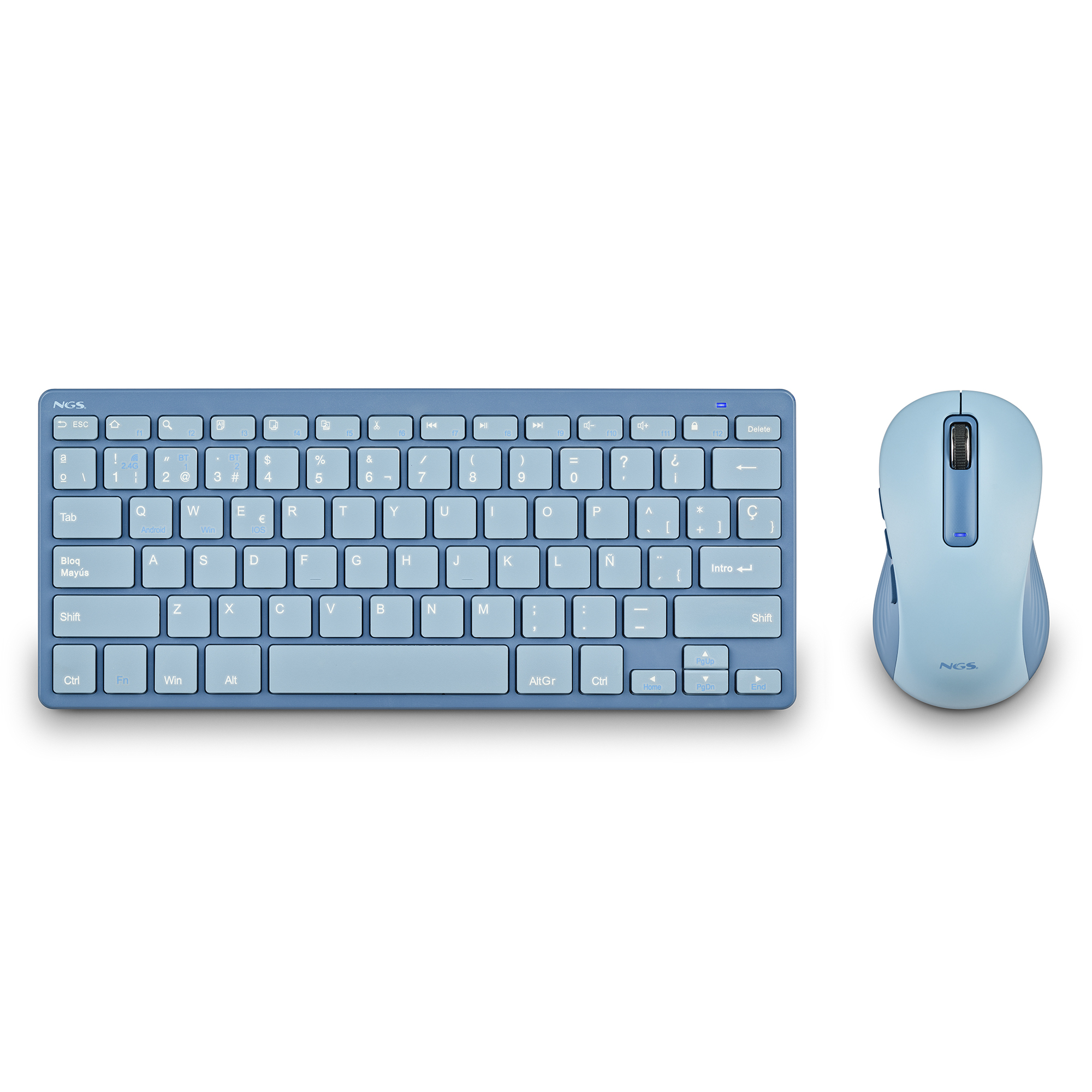 FANTASY (QUERTY, ES) teclado Ratón incluido Universal RF Wireless + Bluetooth QWERTY Español Azul