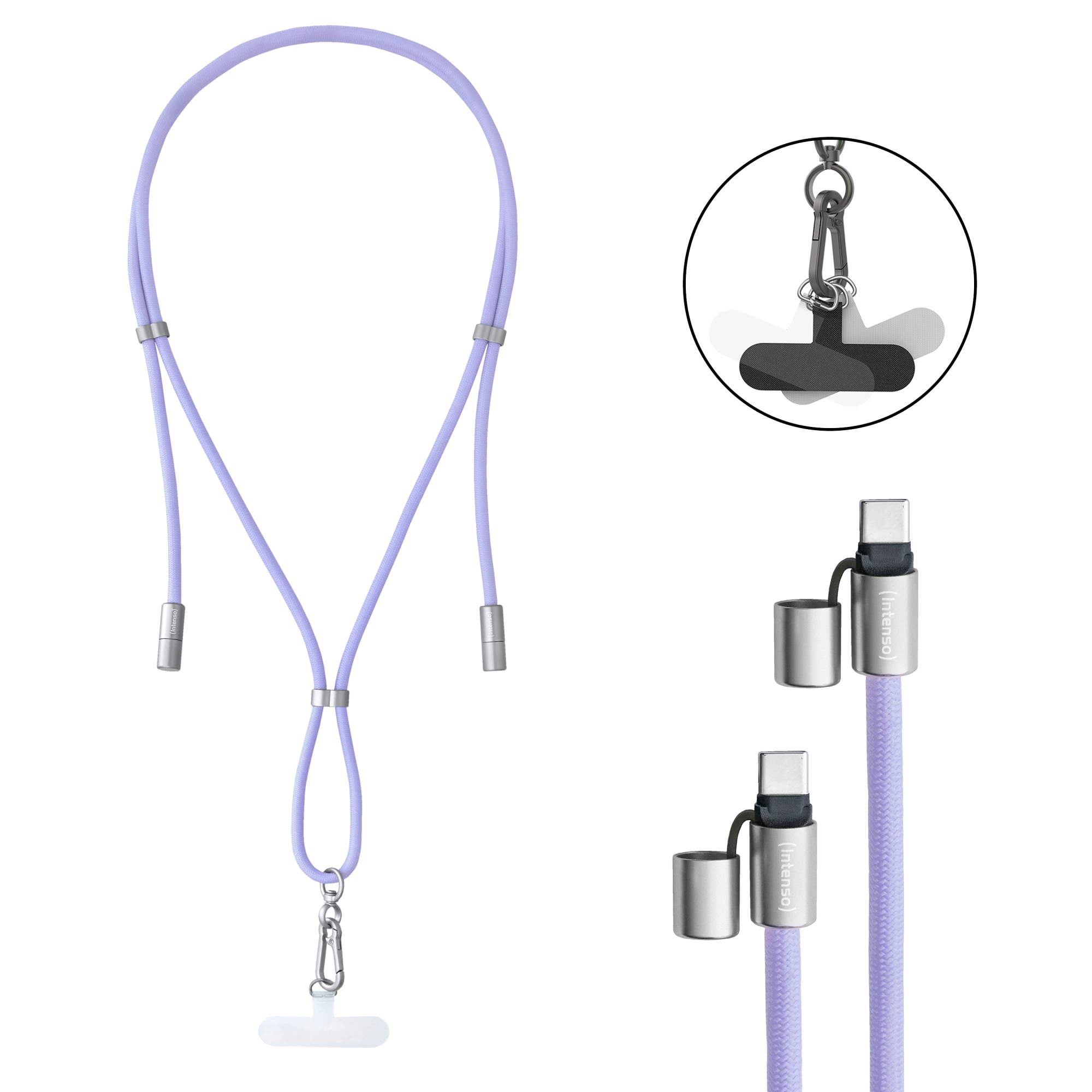 Handykette als Lade- + Datenkabel USB-C bis 1,65m lila cable USB USB C Púrpura