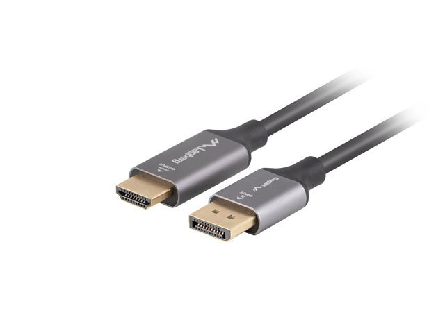 CA-DPHD-20CU-0010-BK adaptador de cable de vídeo 1 m DisplayPort HDMI tipo A (Estándar) Negro, Plata