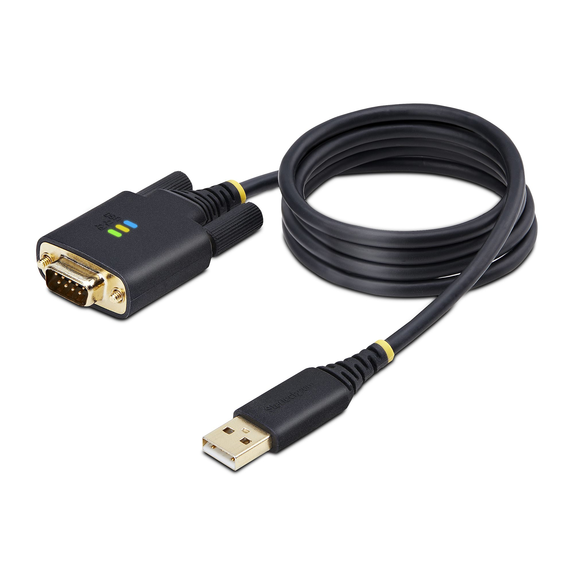 Cable Adaptador USB a Serie de 1m - Serial - Retención COM - FTDI - Adaptador USB-A a DB9 RS232 - con Tornillos DB9 Intercambiables - Windows/macOS/Linux