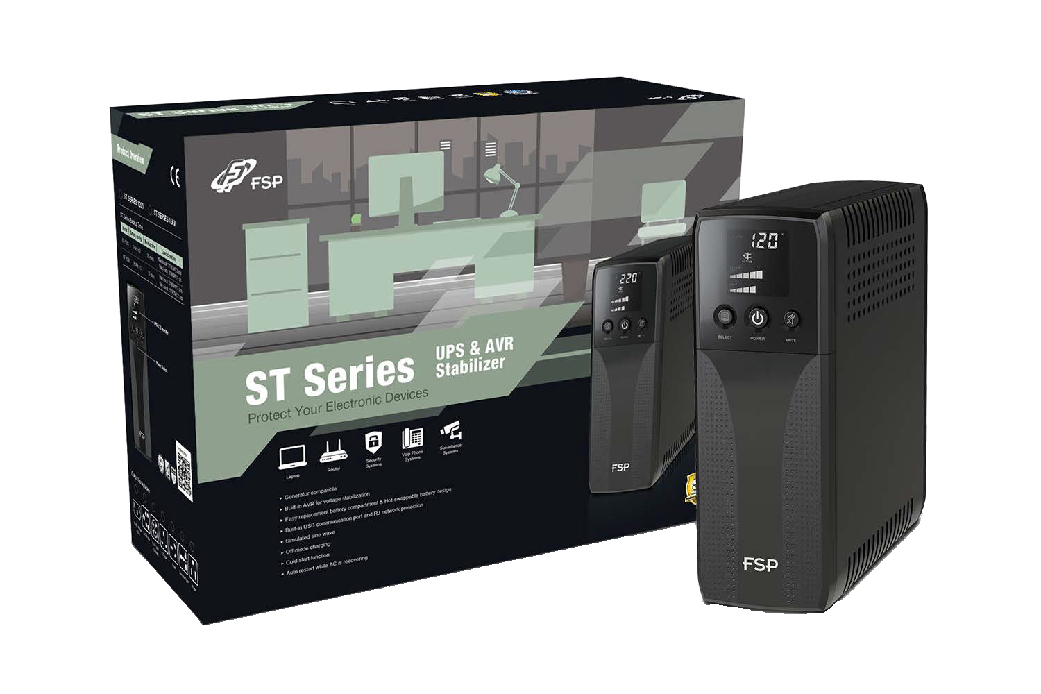ST 850 sistema de alimentación ininterrumpida (UPS) Línea interactiva 0,85 kVA 510 W 4 salidas AC