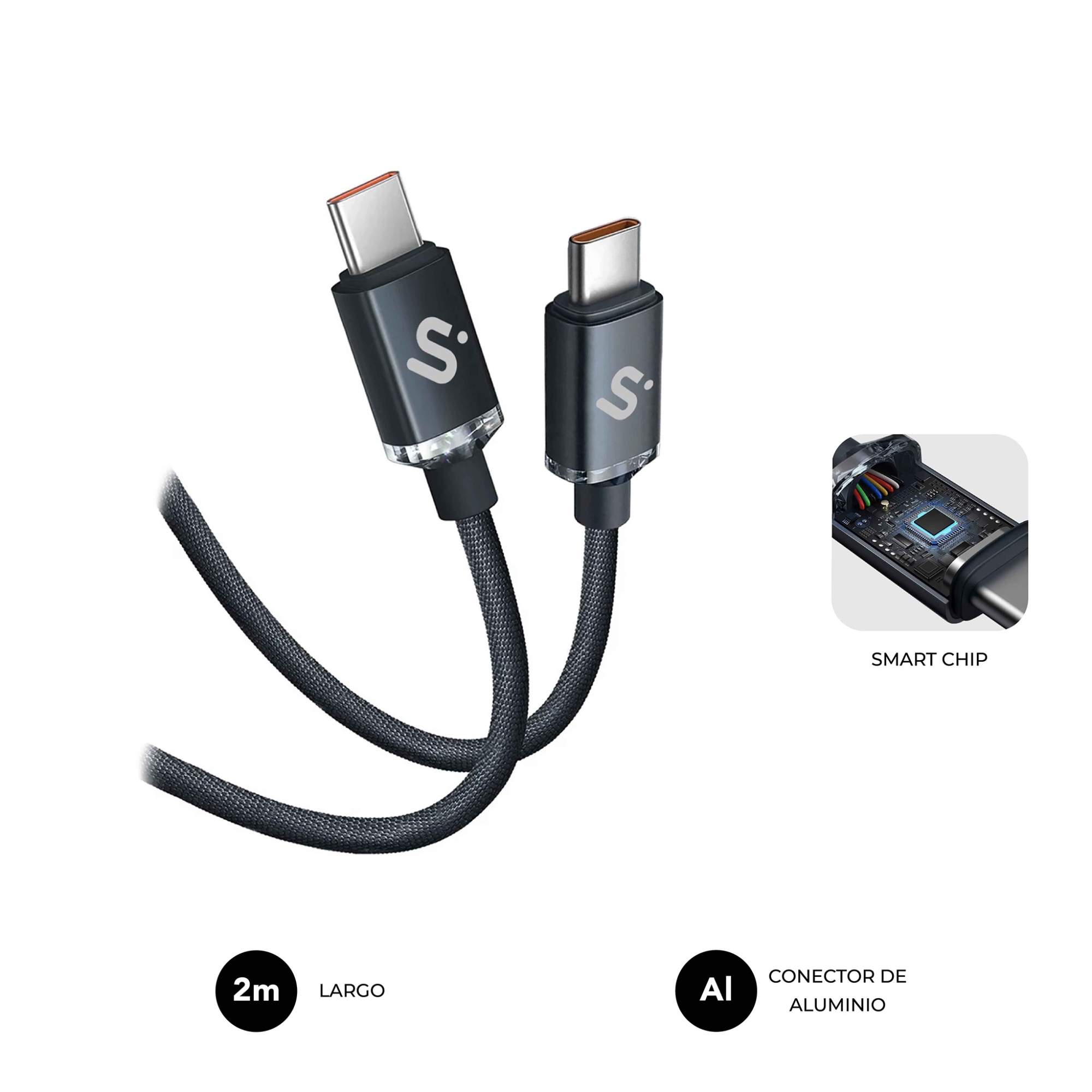 CABLE OPTIMUS 60W C-C 2m BLACK