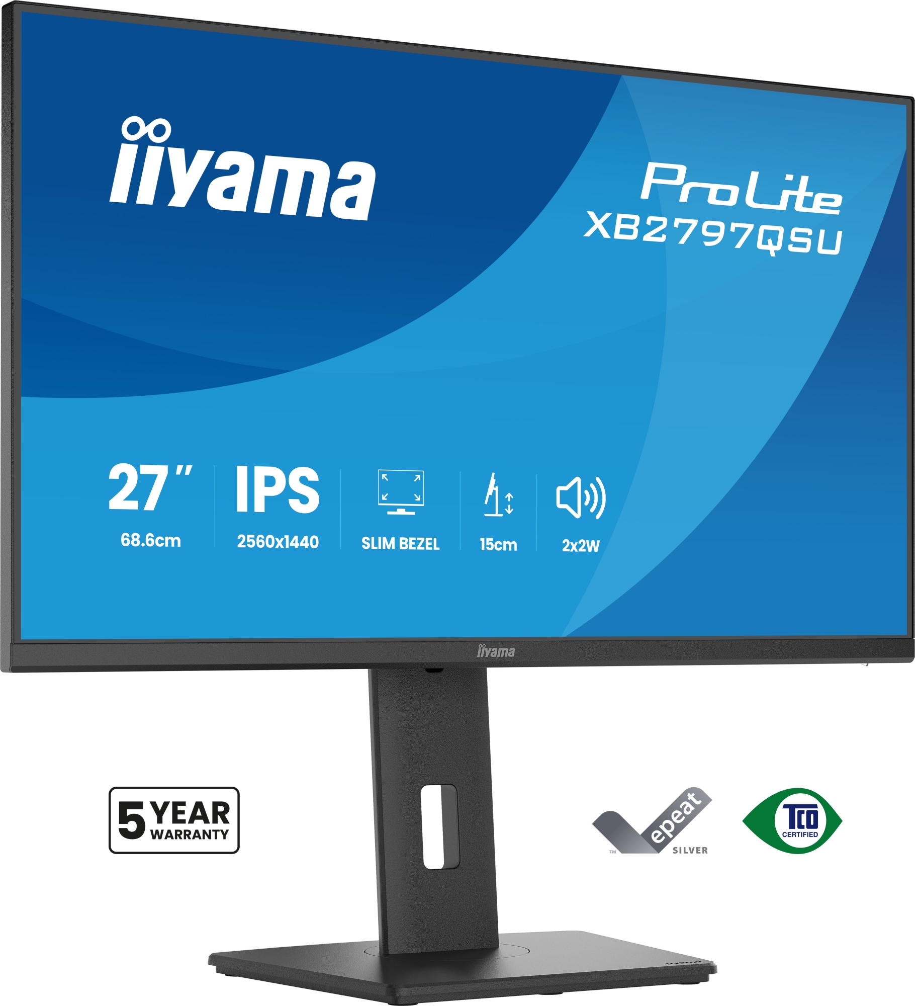 ProLite XB2797QSU-B1 pantalla para PC 68,6 cm (27") 2560 x 1440 Pixeles Quad HD LED Negro