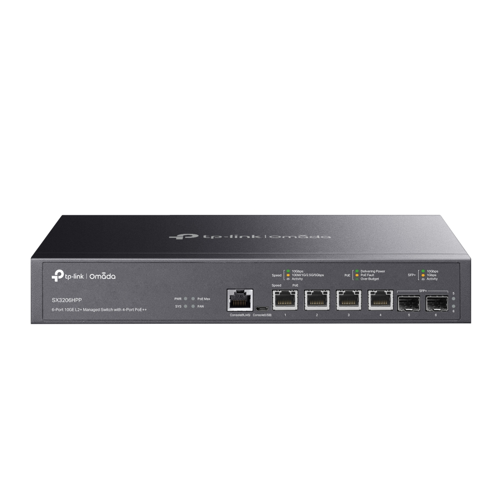 Omada SX3206HPP switch Gestionado L2+ 10G Ethernet (100/1000/10000) Energía sobre Ethernet (PoE) Negro