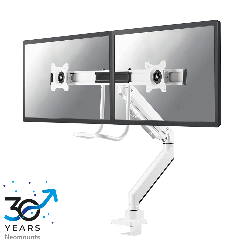 NM-D775DXWHITE Brazo de monitor 10-32" - resorte de gas - Topfix - Tope-a-180°