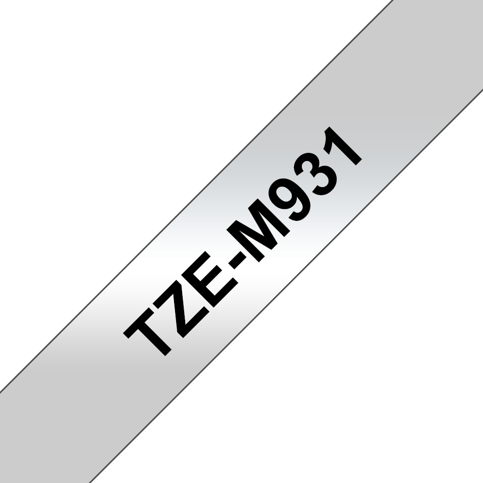 TZE-M931 cinta para impresora de etiquetas Negro sobre plata