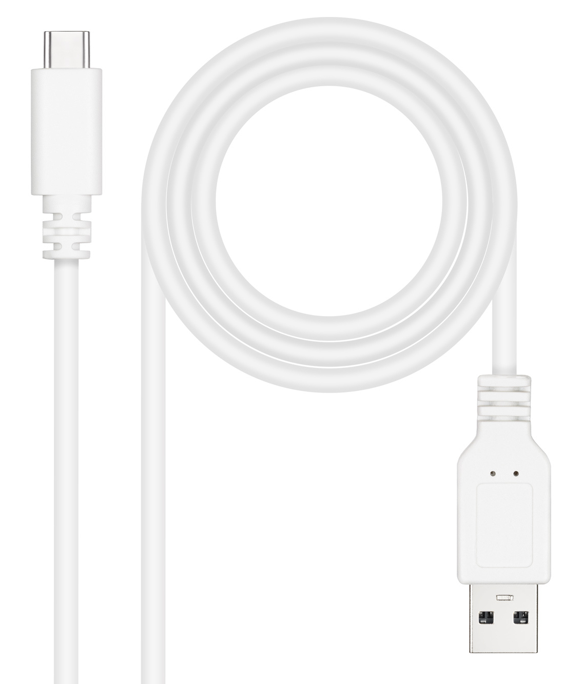 Cable USB 2.0 3A, tipo USB-C/M-A/M, Blanco, 2 m