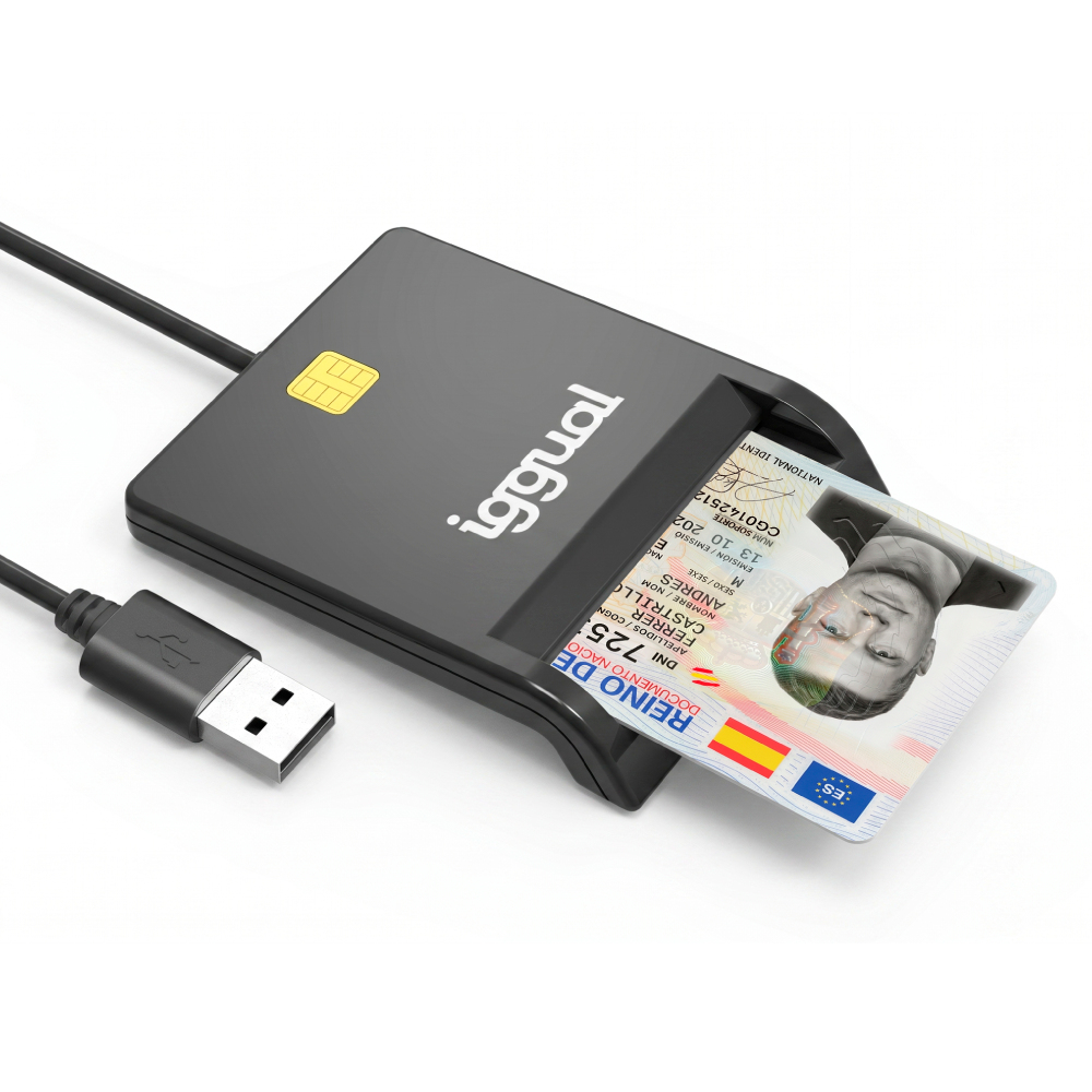 Lector DNI SIP tarjetas ID USB 2.0 negro