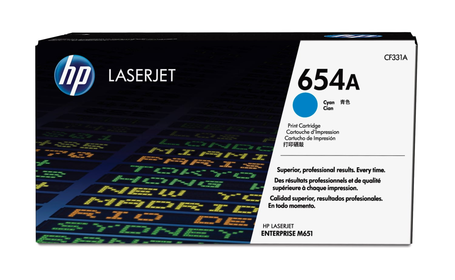Cartucho de tóner original LaserJet 654A cian