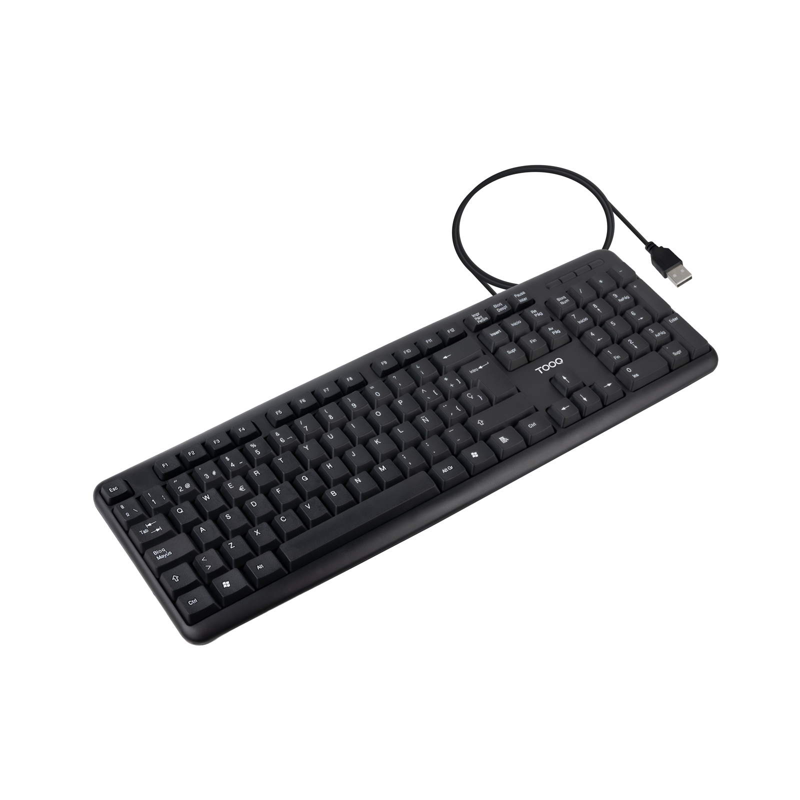 Teclado USB, 104 teclas, Negro