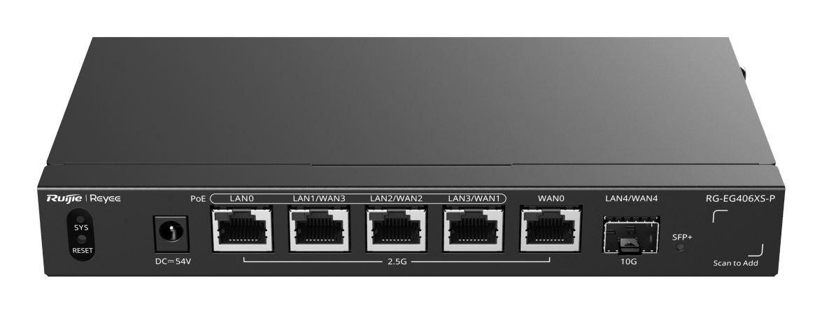 RG-EG406XS-P router 2.5 Gigabit Ethernet Negro