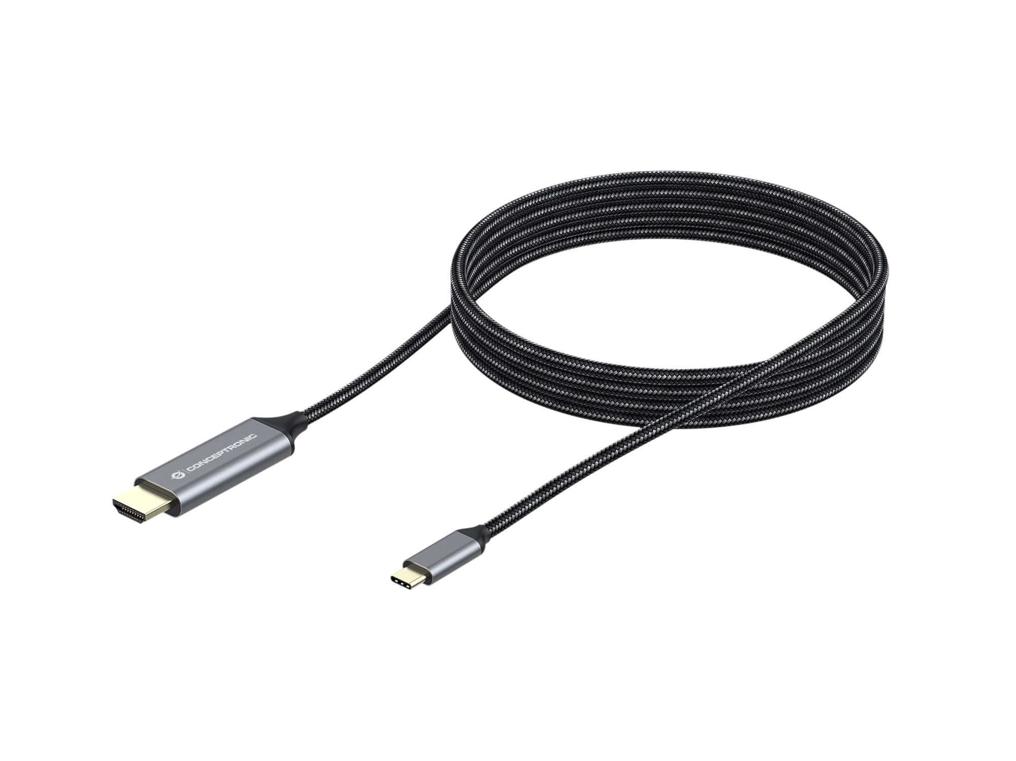 ABBY10G adaptador de cable de vídeo 2 m USB Tipo C HDMI Gris