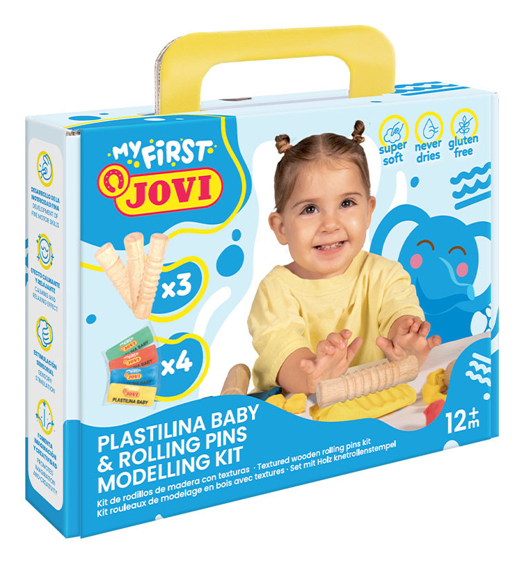 374RP compuesto para cerámica y modelaje Set de utensilios para jugar con plastilina Azul, Verde, Rojo, Madera, Amarillo 1 pieza(s)