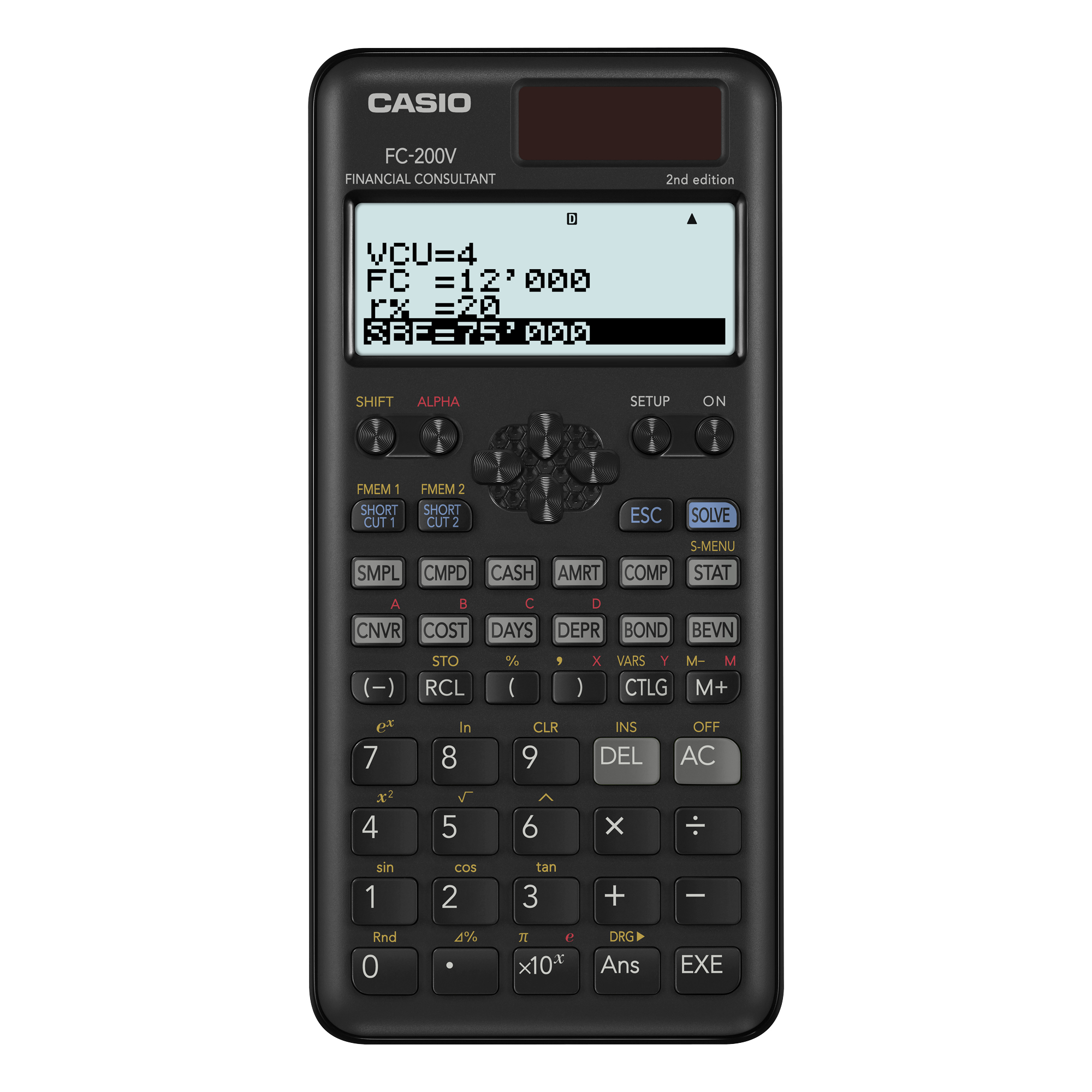 FC-200V-2 calculadora Escritorio Calculadora financiera Negro