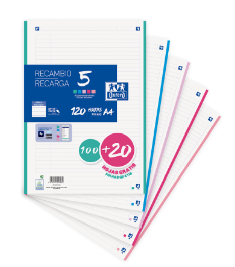 400159876 papel de cuaderno 210 x 297 mm (A4) 120 hojas