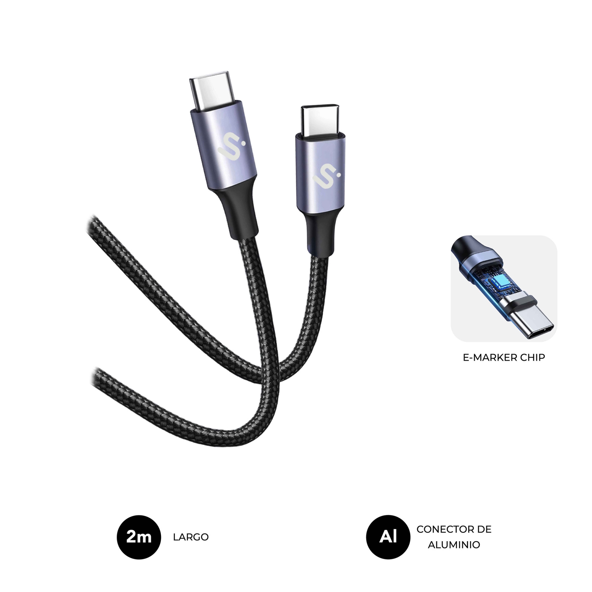 CABLE PLUS 100W C-C 2m BLACK