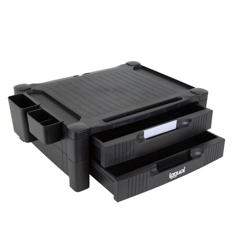 EM2C Elevador monitor 2 cajones negro