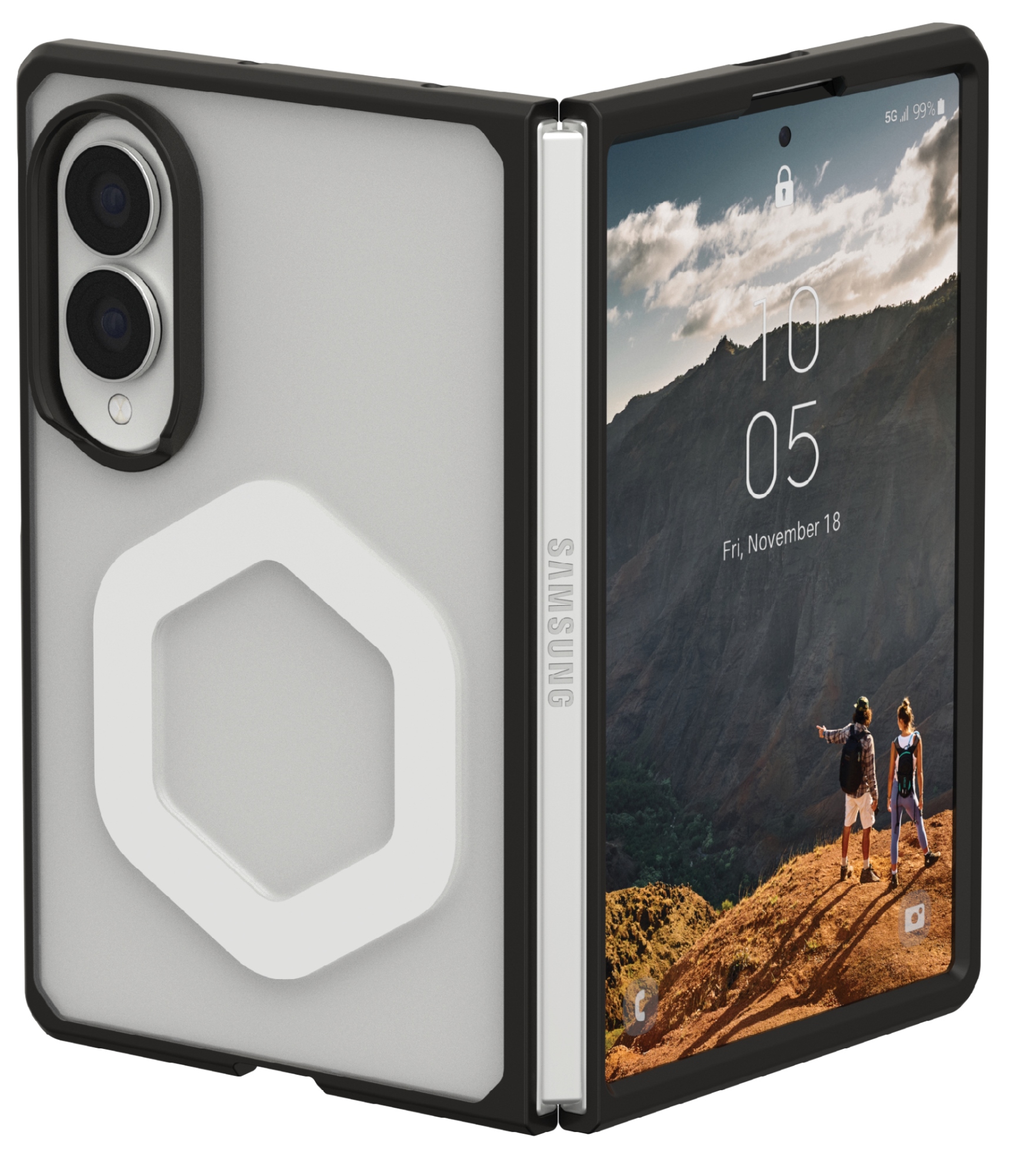 214562114343 funda para teléfono móvil 19,3 cm (7.6") Negro, Blanco