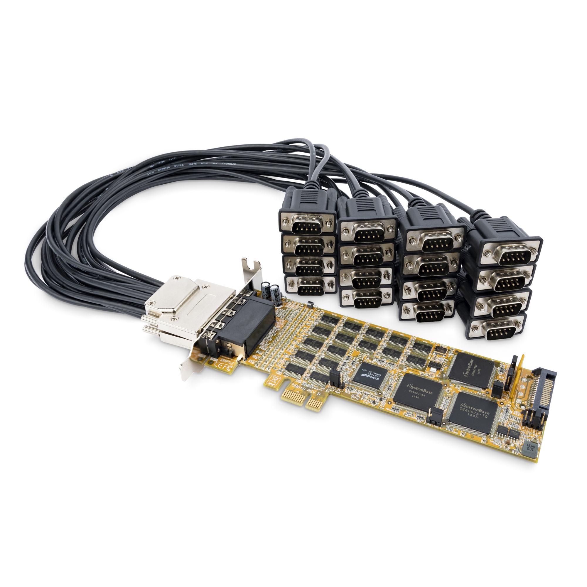 Tarjeta Adaptador Serie PCI Express de 16 Puertos RS232 DB9 - Perfil Bajo + Perfil Completo - Adaptador Serie Multipuertos - Tarjeta Serie PCI-E