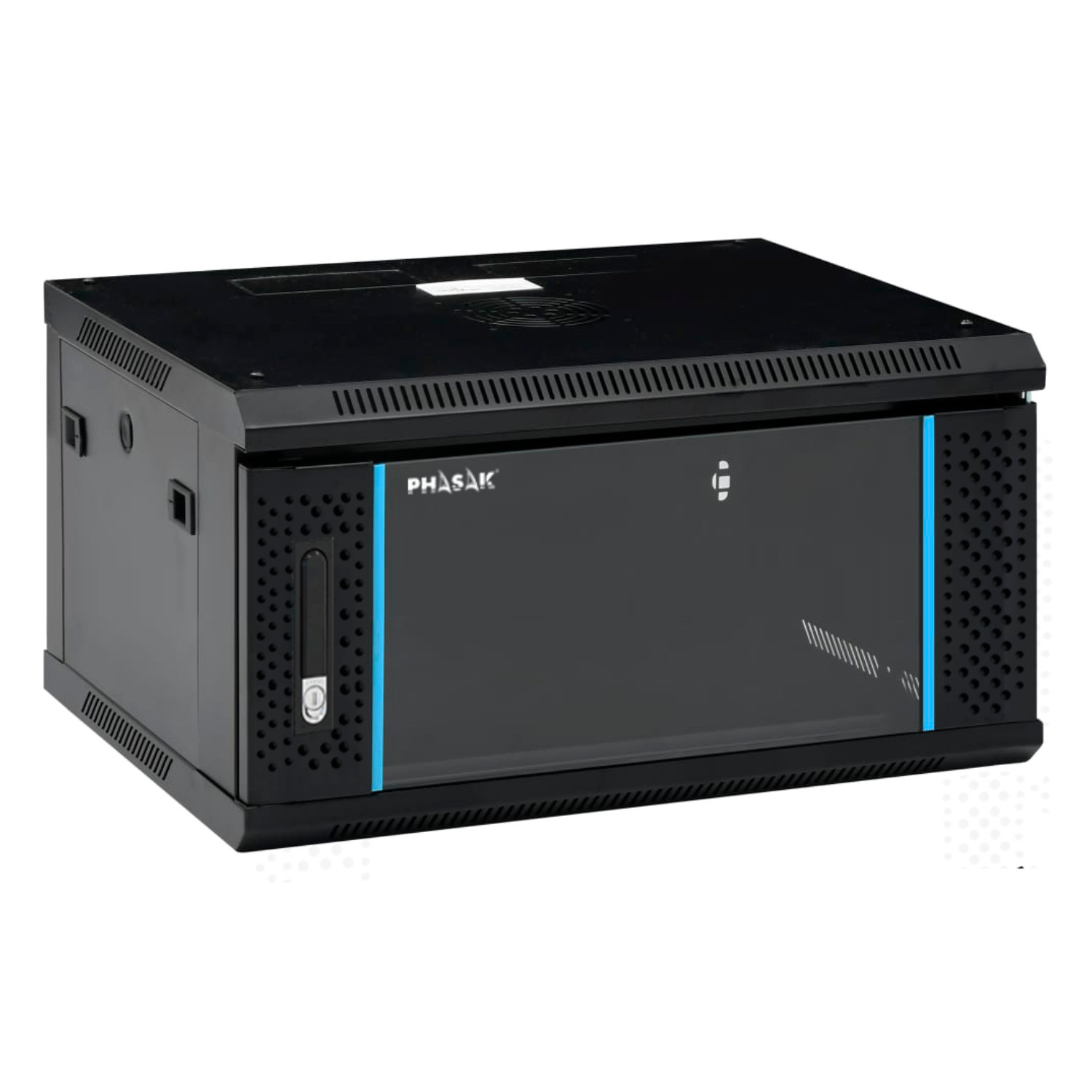 Armario Rack PRO 19" 6U 600 x 450 negro con ventilación - PHO 2106 (Montado)