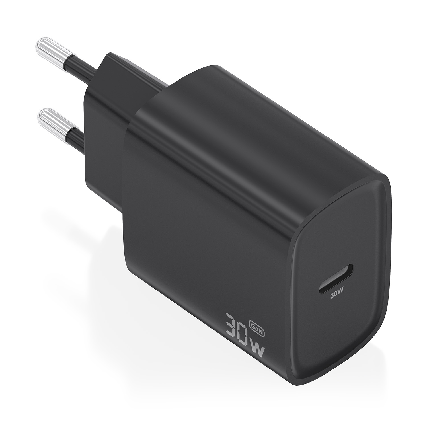 Cargador GaN 30W, 1xUSB-C PD3.0, Negro
