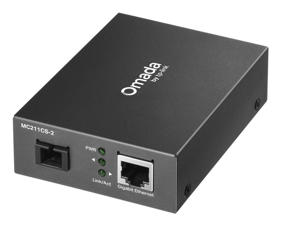 Omada MC211CS-2 convertidor de medio 1000 Mbit/s 1310 nm Monomodo Negro