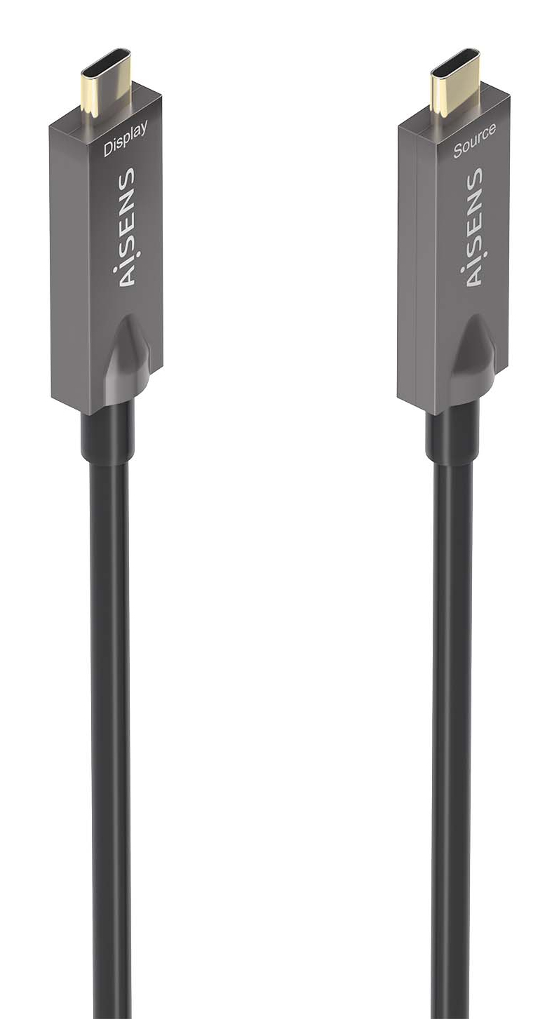 Cable USB 3.1 Gen2 10Gbps AOC 4K@60Hz 3A 60W E-Marker, tipo USB-C/M-USB-C/M, Negro, 7.5m