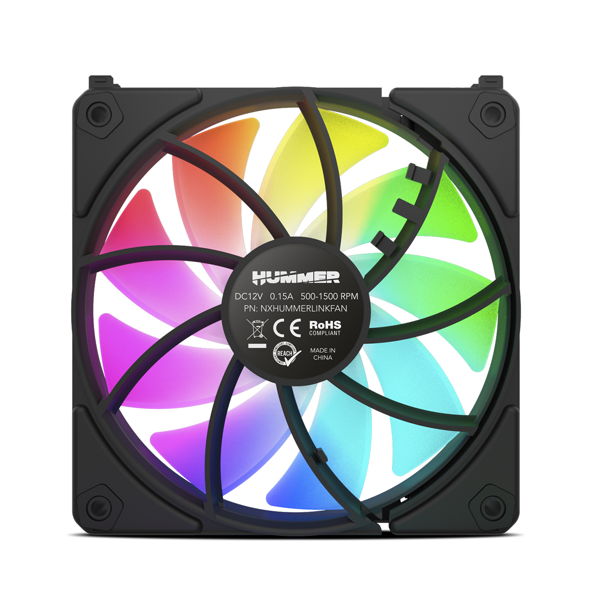 Hummer NXHUMMERELINKBK sistema de refrigeración para ordenador Carcasa del ordenador Ventilador 12 cm Negro 1 pieza(s)