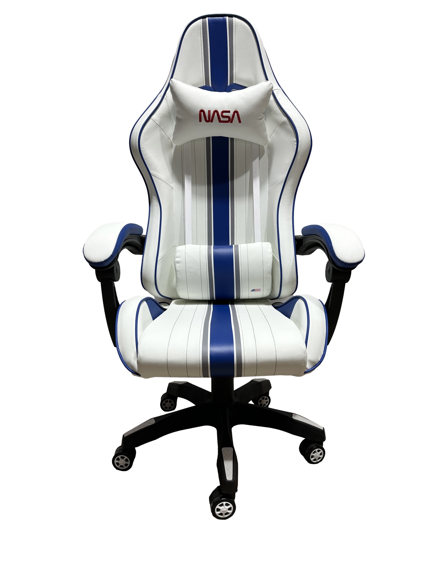 AT012BIS-WB silla para videojuegos Butaca para jugar Asiento acolchado Azul, Blanco
