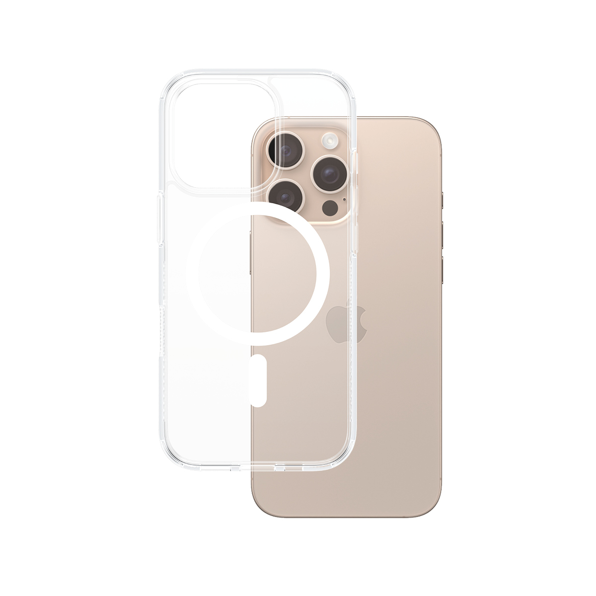 HardCase Transparent w. White MagSafe iPhone 16 Pro Max funda para teléfono móvil Transparente