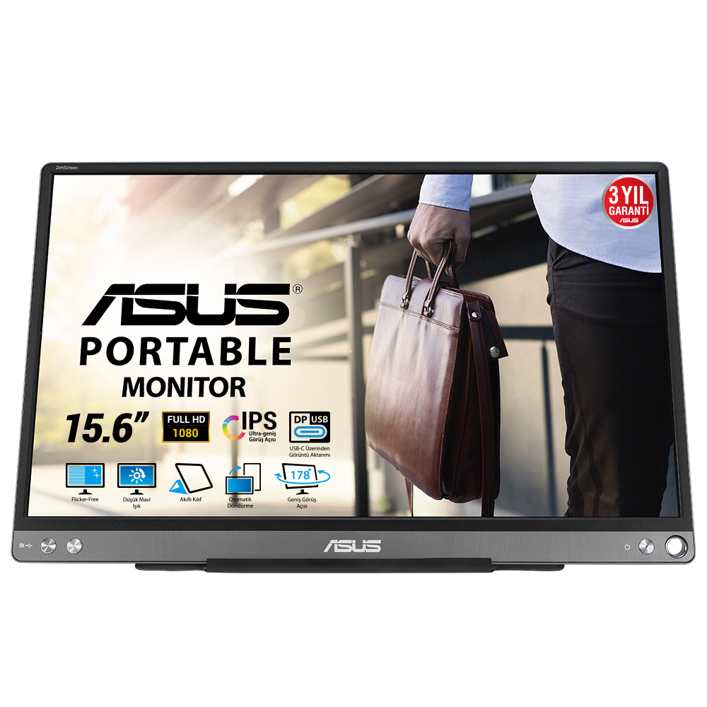 ZenScreen MB16ACE pantalla para PC 39,6 cm (15.6") 1920 x 1080 Pixeles Full HD LED Gris