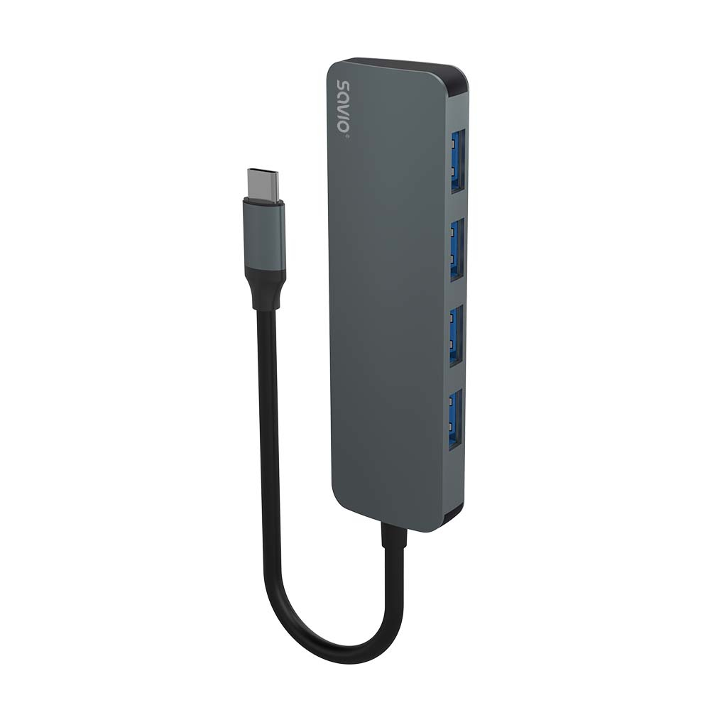 Hub USB-C - 4 x USB-A AK-54 USB 3.2 Gen 1 (3.1 Gen 1) Type-A 1000 Mbit/s Negro