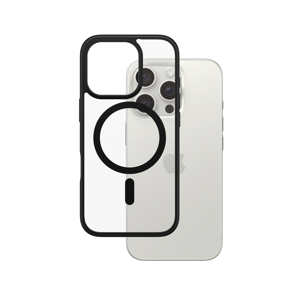 HardCase Transparent w. Black MagSafe & Frame iPhone 16 Pro funda para teléfono móvil Negro