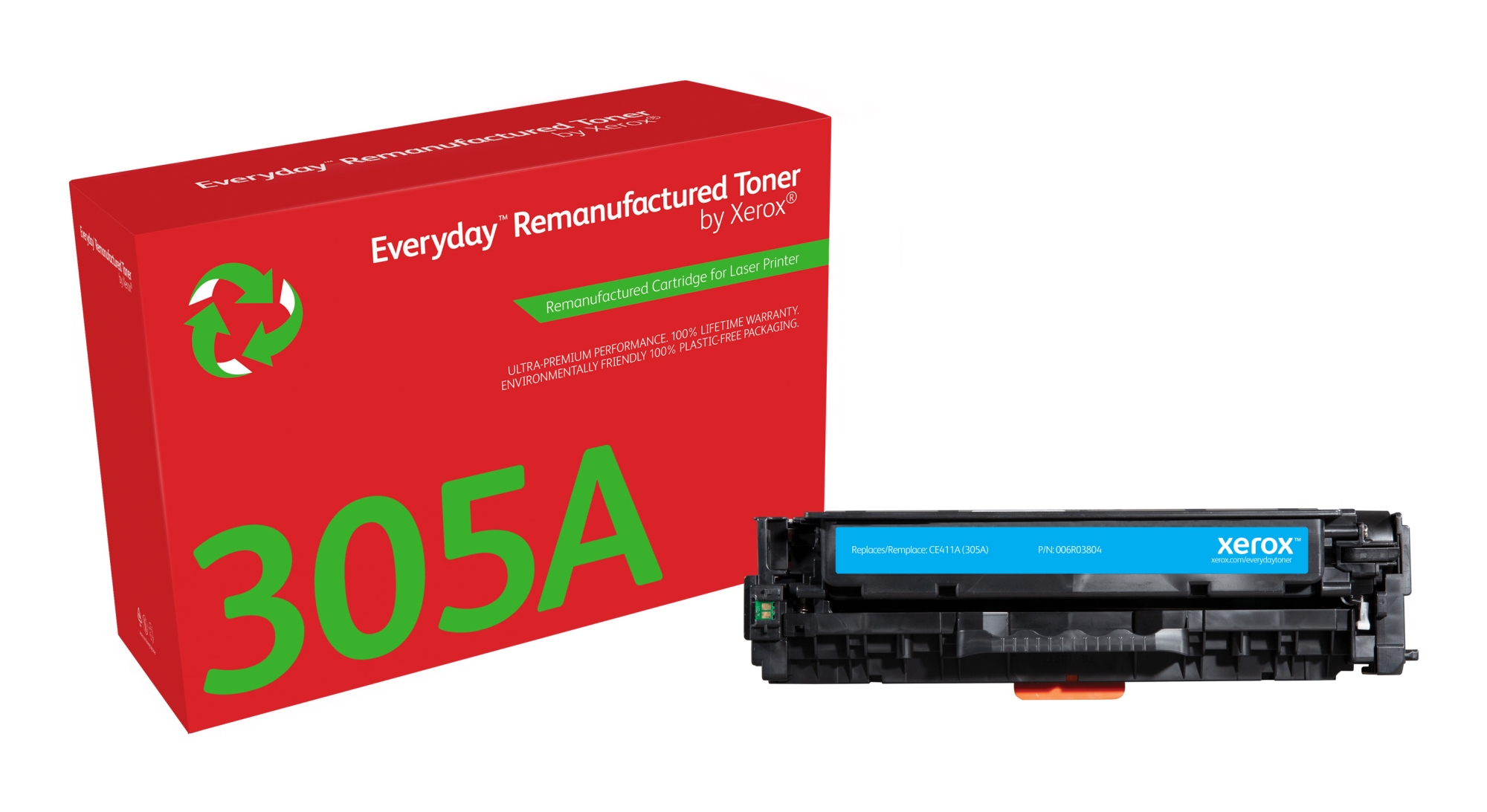 Everyday Tóner Everyday Cian remanufacturado de Xerox es compatible con HP 305A (CE411A), Capacidad estándar