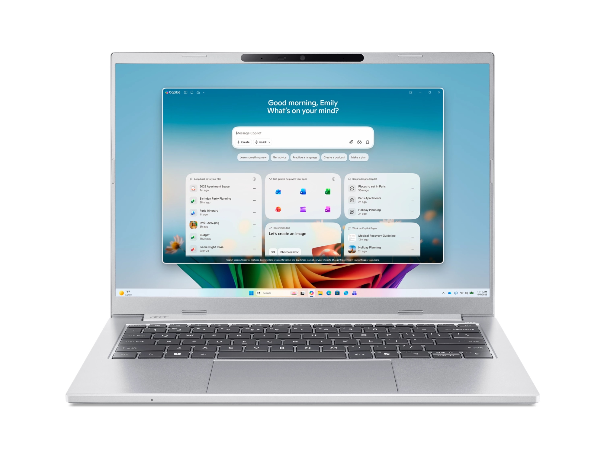 Aspire Portátil 14 AI A14-I71M-50YF
