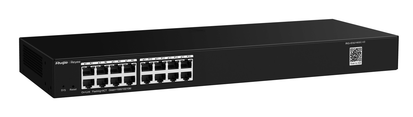 RG-ES200 Gestionado L2 Gigabit Ethernet (10/100/1000) Montaje en pared/escritorio Negro