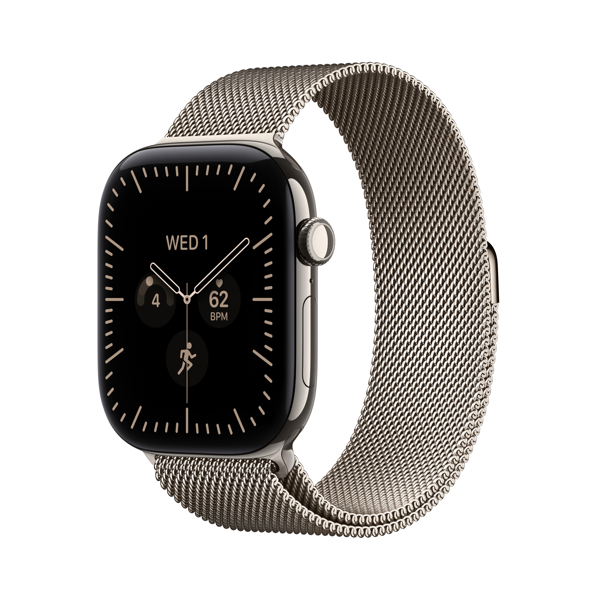 Watch Series 12 (GPS + Cellular) - Caja de titanio en color natural (42 mm) - Pulsera Milanese Loop color natural