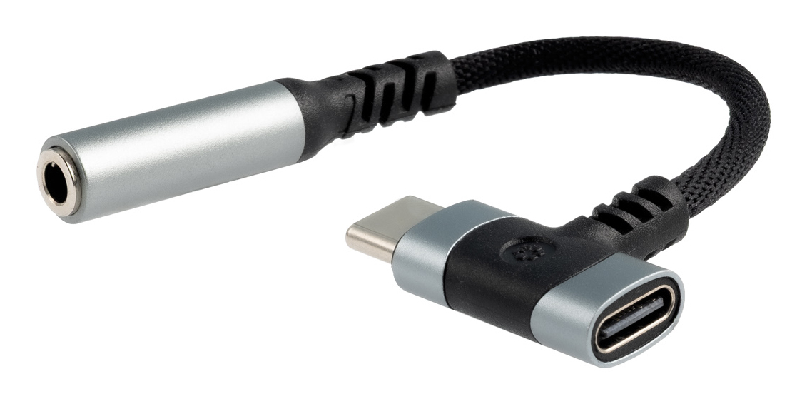 10.24.1207 cambiador de género para cable USB-C + USB-C 3.5 mm Negro
