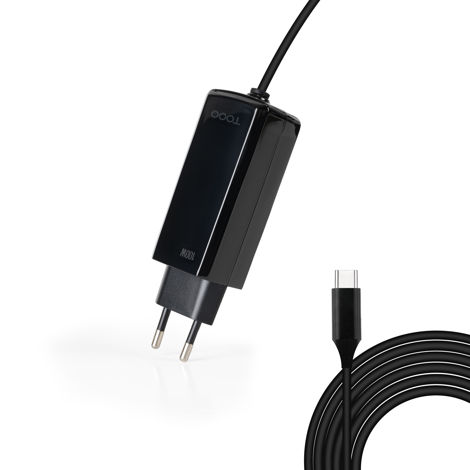 Cargador de portátil GAN USB-C PD 100W, Negro