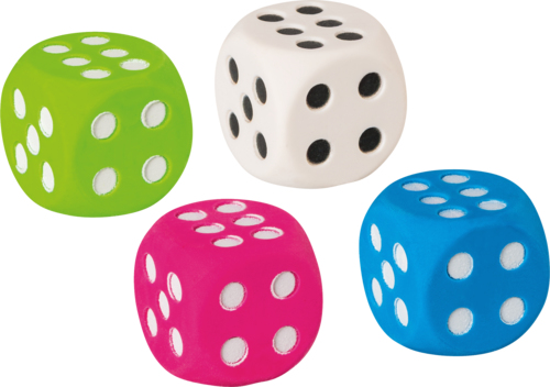 Würfel goma Azul, Verde, Rosa, Blanco 4 pieza(s)